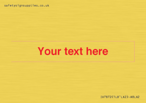 Custom blank information sign. Red text, plain background